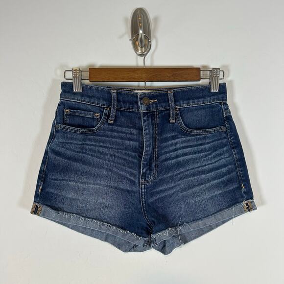 Abercrombie & Fitch Vintage 2000 Y2K  Dark Wash Denim Shorts - US 2/ 26 - Picture 2 of 6